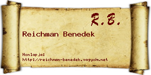 Reichman Benedek névjegykártya